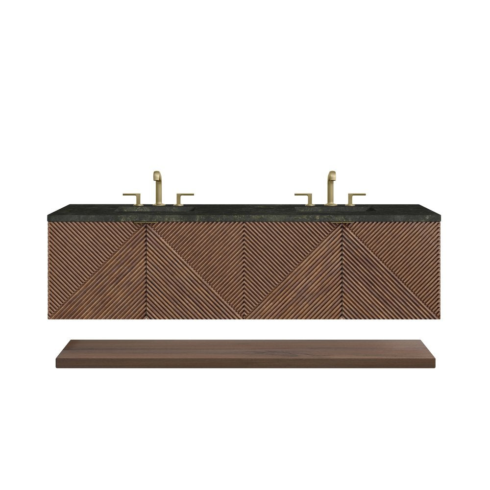 James Martin - Marcello 72" Double Vanity, Chestnut, w/ 3 CM Phantome Eclos Top - D200-V72-CSN-3PHT view 1