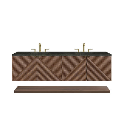 James Martin - Marcello 72" Double Vanity, Chestnut, w/ 3 CM Phantome Eclos Top - D200-V72-CSN-3PHT view 1