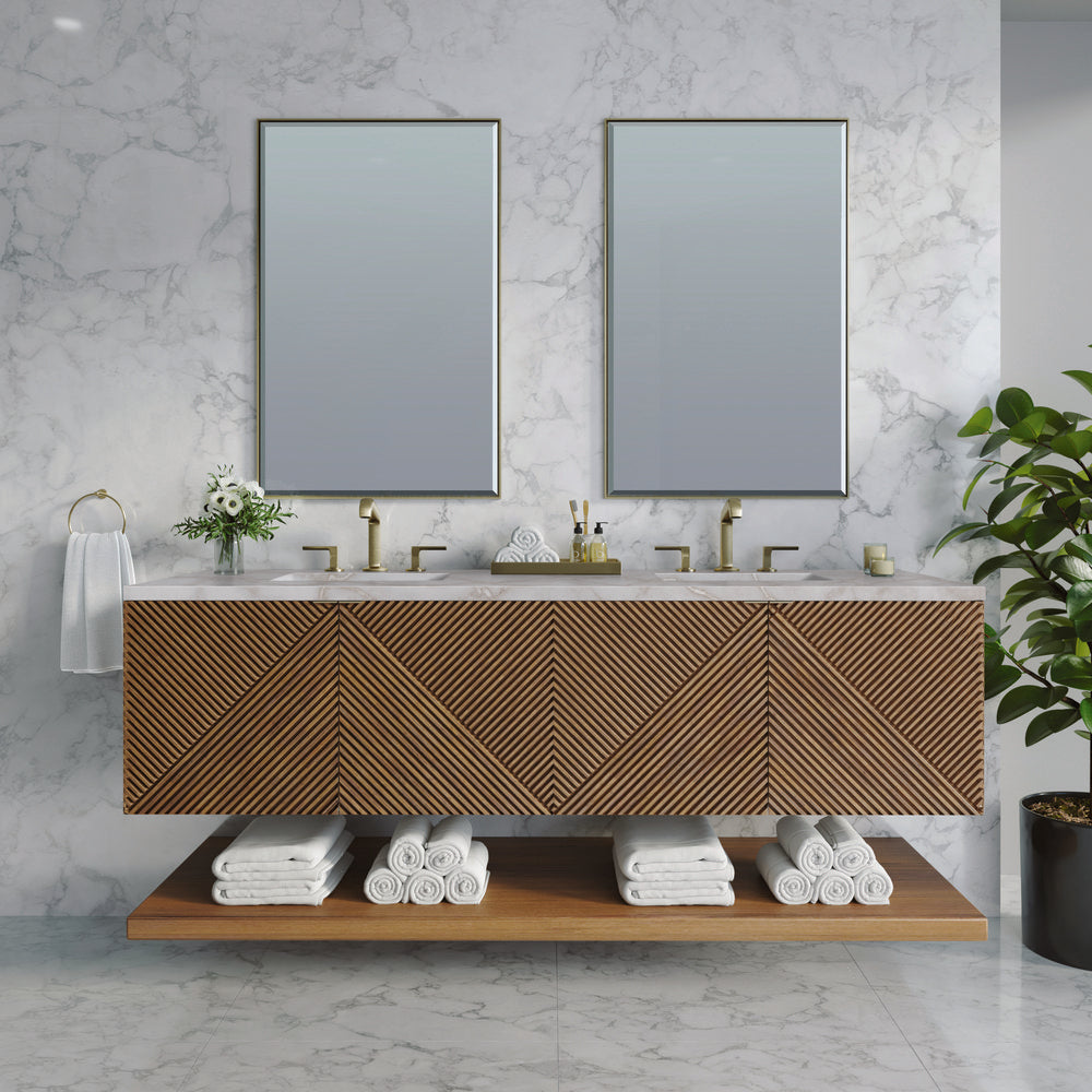 James Martin - Marcello 72" Double Vanity, Chestnut w/ 3 CM Victorian Silver Top - D200-V72-CSN-3VSL view 2