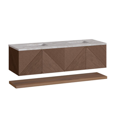 James Martin - Marcello 72" Double Vanity, Chestnut w/ 3 CM Victorian Silver Top w/FreePower Wireless Charger - D200-V72-CSN-FVSL view 7