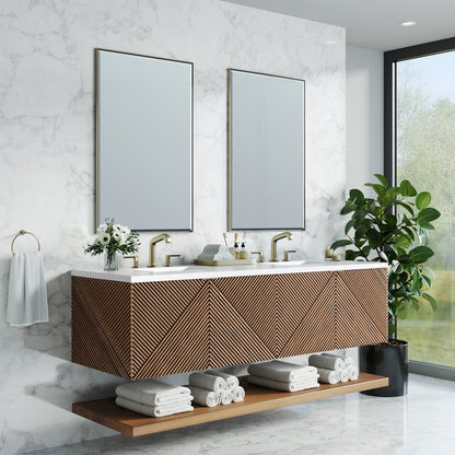 James Martin - Marcello 72" Double Vanity, Chestnut w/ 3 CM White Zeus Top - D200-V72-CSN-3WZ view 4
