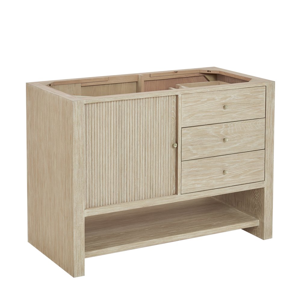 James Martin - Marigot 48" Single Vanity, Sunwashed Oak w/ 3 CM Charcoal Soapstone Silestone Top - D404-V48-SWO-3CSP view 2