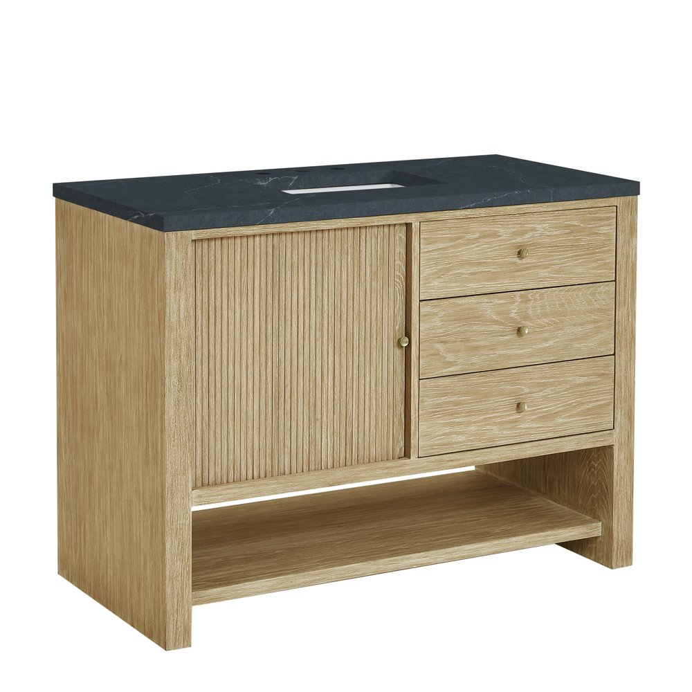 James Martin - Marigot 48" Single Vanity, Sunwashed Oak w/ 3 CM Charcoal Soapstone Silestone Top - D404-V48-SWO-3CSP view 11