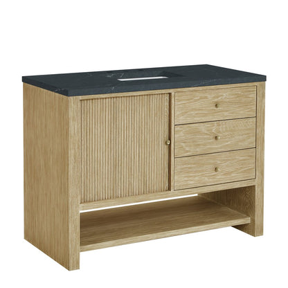 James Martin - Marigot 48" Single Vanity, Sunwashed Oak w/ 3 CM Charcoal Soapstone Silestone Top - D404-V48-SWO-3CSP view 11