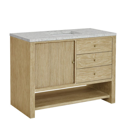 James Martin - Marigot 48" Single Vanity, Sunwashed Oak w/ 3 CM Eternal Jasmine Pearl Silestone Top - D404-V48-SWO-3EJP view 11
