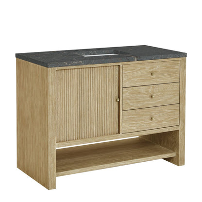 James Martin - Marigot 48" Single Vanity, Sunwashed Oak w/ 3 CM Parisien Bleu Silestone Top - D404-V48-SWO-3PBL view 11