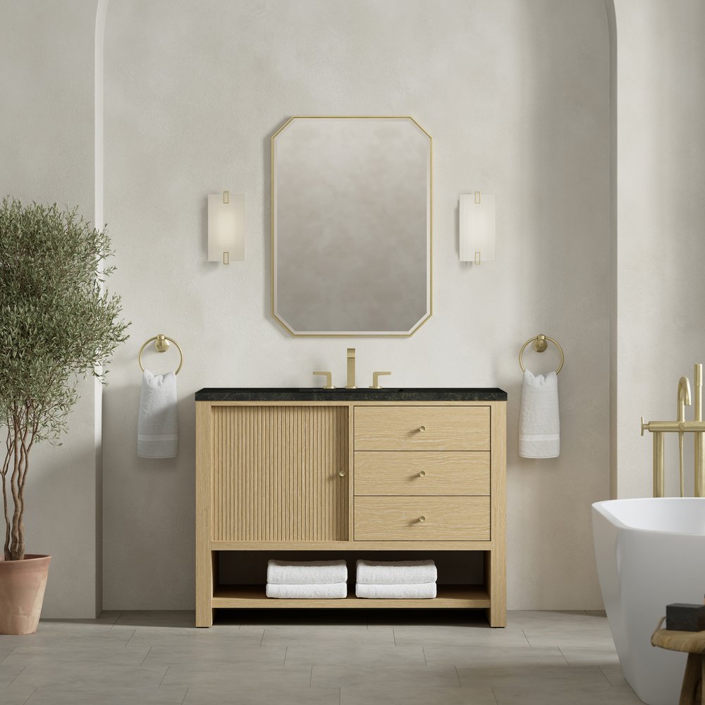 James Martin - Marigot 48" Single Vanity, Sunwashed Oak, w/ 3 CM Phantome Eclos Top - D404-V48-SWO-3PHT view 3
