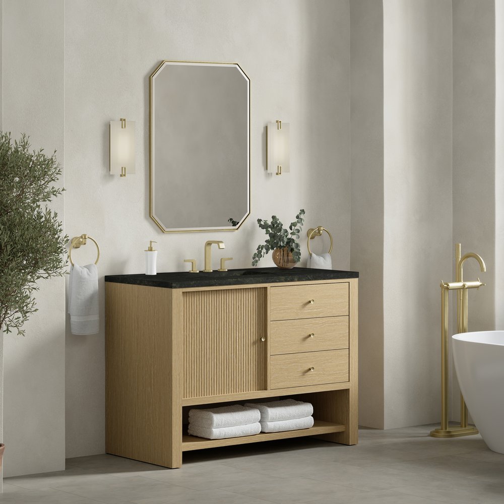 James Martin - Marigot 48" Single Vanity, Sunwashed Oak, w/ 3 CM Phantome Eclos Top - D404-V48-SWO-3PHT view 4