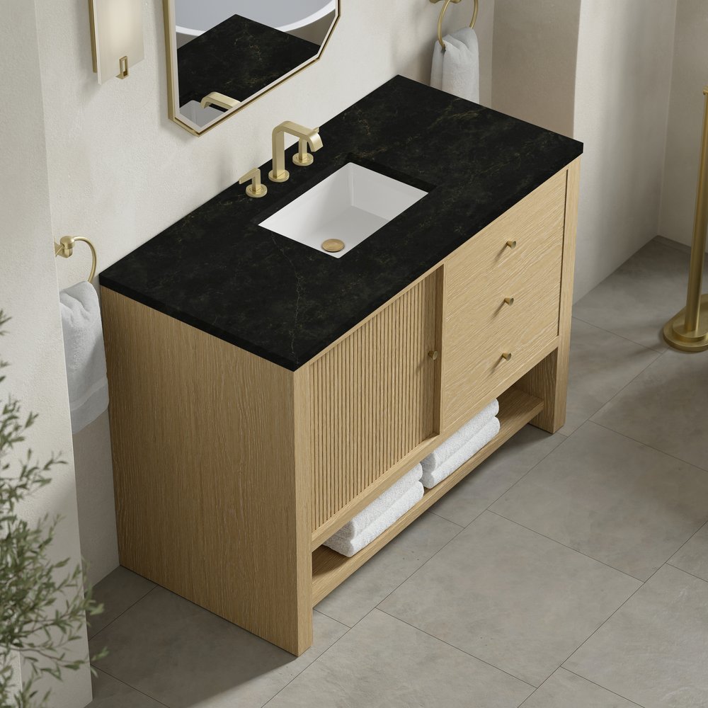 James Martin - Marigot 48" Single Vanity, Sunwashed Oak, w/ 3 CM Phantome Eclos Top - D404-V48-SWO-3PHT view 7