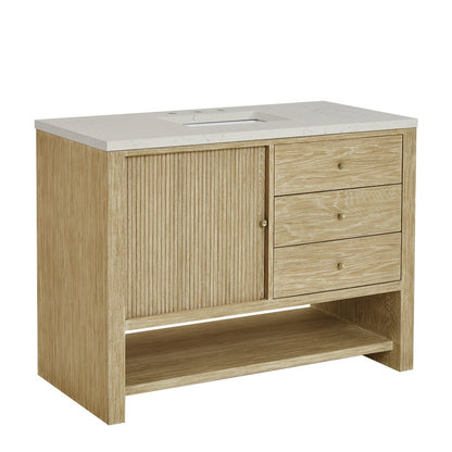 James Martin - Marigot 48" Single Vanity, Sunwashed Oak, w/ 3 CM Siberian Silestone Top - D404-V48-SWO-3SFR view 11