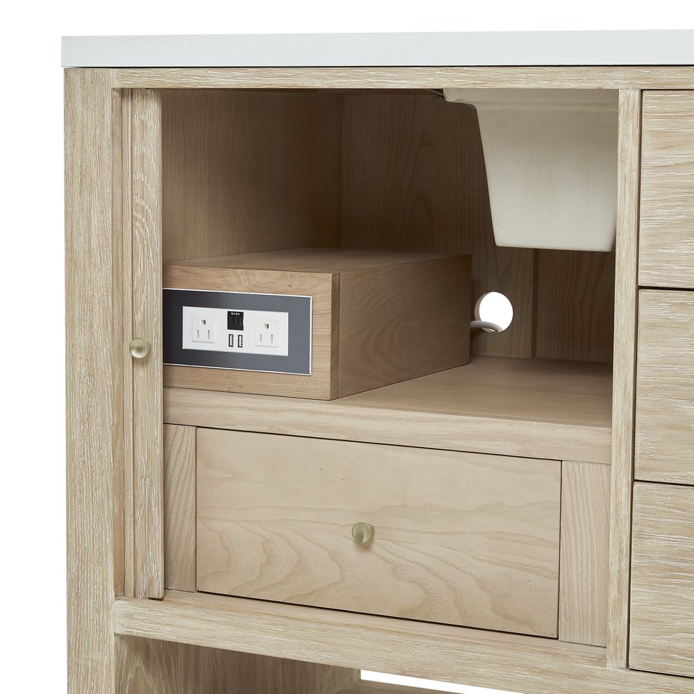 James Martin - Marigot 48" Single Vanity, Sunwashed Oak, w/ 3 CM Siberian Silestone Top - D404-V48-SWO-3SFR view 13