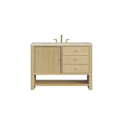 James Martin - Marigot 48" Single Vanity, Sunwashed Oak, w/ 3 CM Tajnar Eclos Top - D404-V48-SWO-3TJR view 1