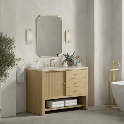 James Martin - Marigot 48" Single Vanity, Sunwashed Oak, w/ 3 CM Tajnar Eclos Top - D404-V48-SWO-3TJR view 4