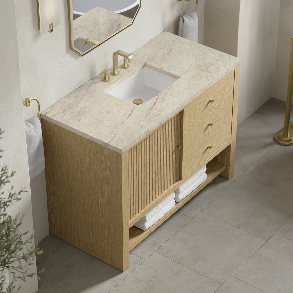 James Martin - Marigot 48" Single Vanity, Sunwashed Oak, w/ 3 CM Tajnar Eclos Top - D404-V48-SWO-3TJR view 7