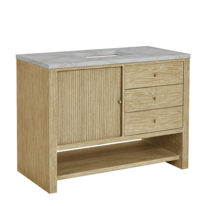 James Martin - Marigot 48" Single Vanity, Sunwashed Oak w/ 3 CM Victorian Silver Silestone Top w/ FreePower Wireless Charger - D404-V48-SWO-FVSL view 12