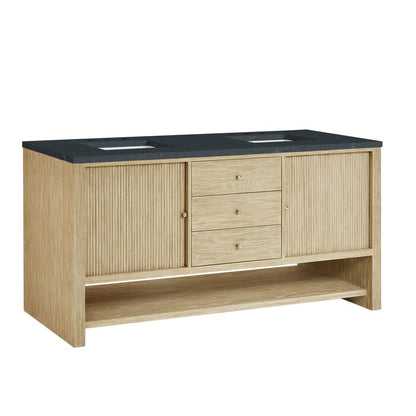 James Martin - Marigot 72" Double Vanity, Sunwashed Oak w/ 3 CM Charcoal Soapstone Silestone Top - D404-V72-SWO-3CSP view 11