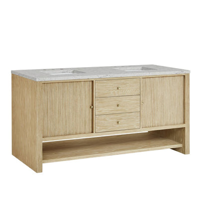 James Martin - Marigot 72" Double Vanity, Sunwashed Oak w/ 3 CM Eternal Jasmine Pearl Silestone Top - D404-V72-SWO-3EJP view 11