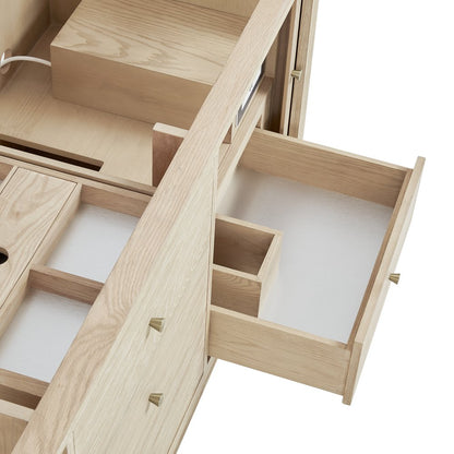 James Martin - Marigot 72" Double Vanity, Sunwashed Oak w/ 3 CM Eternal Jasmine Pearl Silestone Top w/ FreePower Wireless Charger - D404-V72-SWO-FEJP view 15