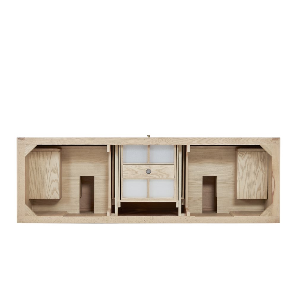James Martin - Marigot 72" Double Vanity, Sunwashed Oak w/ 3 CM Ethereal Noctis Silestone Top w/ FreePower Wireless Charger - D404-V72-SWO-FENC view 6
