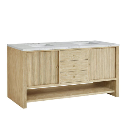 James Martin - Marigot 72" Double Vanity, Sunwashed Oak w/ 3 CM Ethereal Noctis Silestone Top w/ FreePower Wireless Charger - D404-V72-SWO-FENC view 12