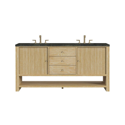 James Martin - Marigot 72" Double Vanity, Sunwashed Oak, w/ 3 CM Phantome Eclos Top - D404-V72-SWO-3PHT view 1