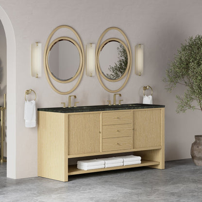 James Martin - Marigot 72" Double Vanity, Sunwashed Oak, w/ 3 CM Phantome Eclos Top - D404-V72-SWO-3PHT view 4