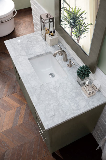 James Martin - Metropolitan 48" Single Vanity, Silver Oak w/ 3 CM Carrara Marble Top - 850-V48-SOK-3CAR view 5