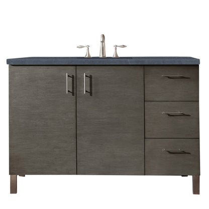 James Martin - Metropolitan 48" Single Vanity, Silver Oak w/ 3 CM Charcoal Soapstone Silestone Top - 850-V48-SOK-3CSP view 1