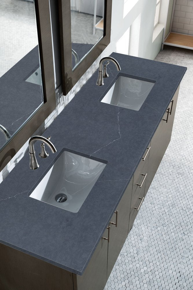 James Martin - Metropolitan 72" Double Vanity, Silver Oak w/ 3 CM Charcoal Soapstone Silestone Top - 850-V72-SOK-3CSP view 3