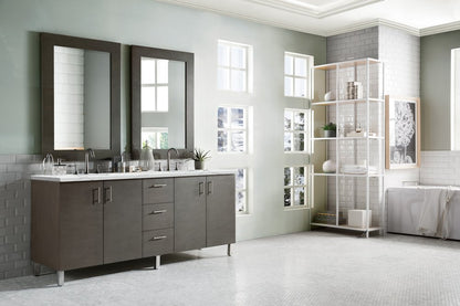 James Martin - Metropolitan 72" Double Vanity, Silver Oak w/ 3 CM Ethereal Noctis Silestone Top - 850-V72-SOK-3ENC view 3