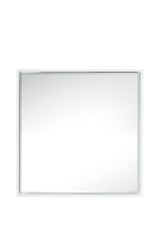 James Martin - Milan 35.4" Square Cube Mirror, Glossy White - 803-M35.4-GW view 1