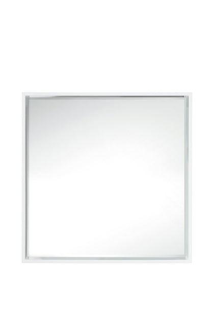 James Martin - Milan 35.4" Square Cube Mirror, Glossy White - 803-M35.4-GW view 1