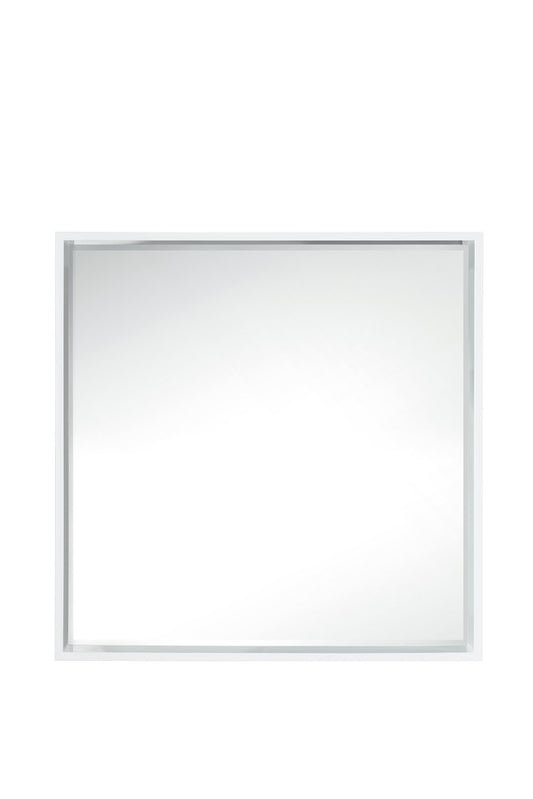 James Martin - Milan 35.4" Square Cube Mirror, Glossy White - 803-M35.4-GW view 1