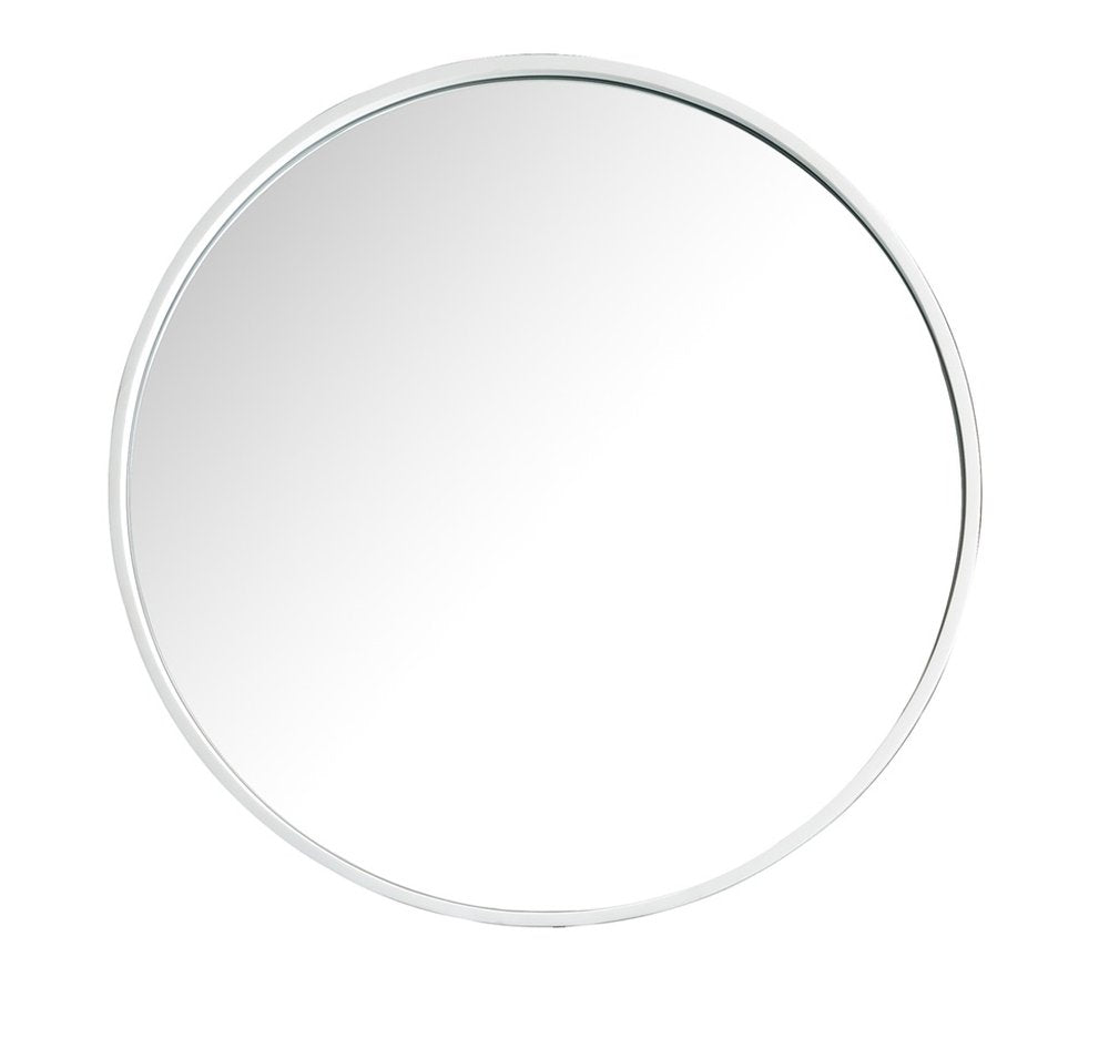 James Martin - Montreal 28" Round Mirror, Glossy White - 571-M28-GW view 1