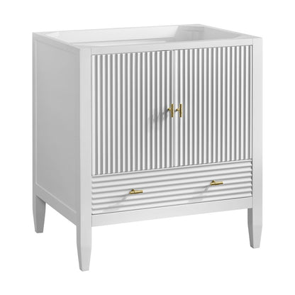 James Martin - Myrrin 30" Single Vanity, Bright White w/ 3 CM Charcoal Soapstone Silestone Top - 485-V30-BW-3CSP view 2