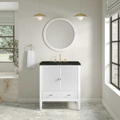 James Martin - Myrrin 30" Single Vanity, Bright White w/ 3 CM Phantome Eclos Top - 485-V30-BW-3PHT view 4
