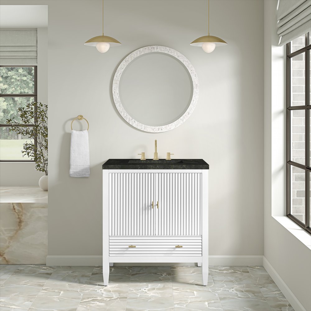 James Martin - Myrrin 30" Single Vanity, Bright White w/ 3 CM Phantome Eclos Top - 485-V30-BW-3PHT view 5