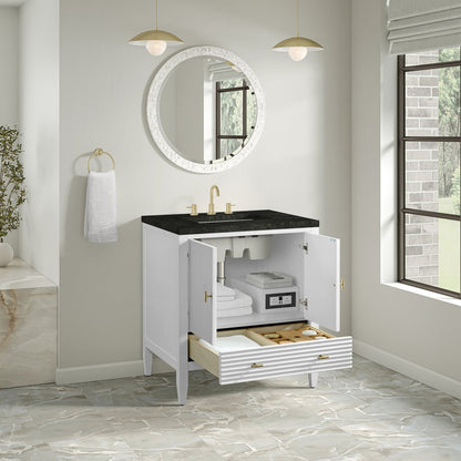 James Martin - Myrrin 30" Single Vanity, Bright White w/ 3 CM Phantome Eclos Top - 485-V30-BW-3PHT view 9