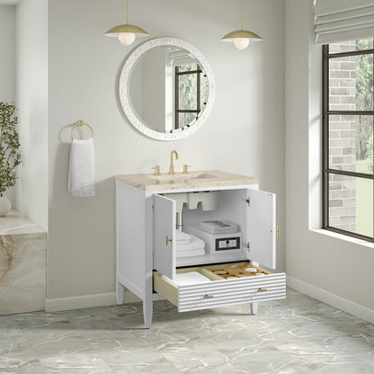 James Martin - Myrrin 30" Single Vanity, Bright White w/ 3 CM Tajnar Eclos Top - 485-V30-BW-3TJR view 8