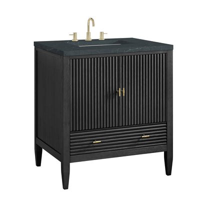James Martin - Myrrin 30" Single Vanity, Carbon Oak w/ 3 CM Charcoal Soapstone Silestone Top - 485-V30-CBO-3CSP view 10