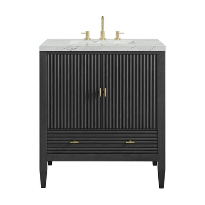 James Martin - Myrrin 30" Single Vanity, Carbon Oak w/ 3 CM Ethereal Noctis Silestone Top - 485-V30-CBO-3ENC view 1