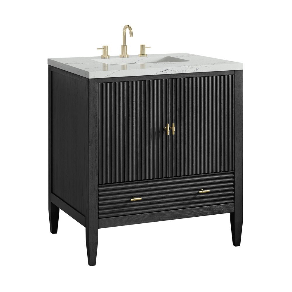 James Martin - Myrrin 30" Single Vanity, Carbon Oak w/ 3 CM Ethereal Noctis Silestone Top - 485-V30-CBO-3ENC view 10