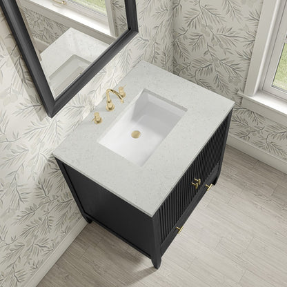 James Martin - Myrrin 30" Single Vanity, Carbon Oak w/ 3 CM Lime Delight Silestone Top - 485-V30-CBO-3LDL view 7