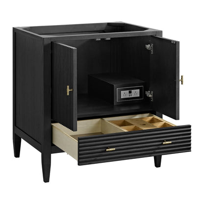 James Martin - Myrrin 30" Single Vanity, Carbon Oak w/ 3 CM Lime Delight Silestone Top - 485-V30-CBO-3LDL view 8