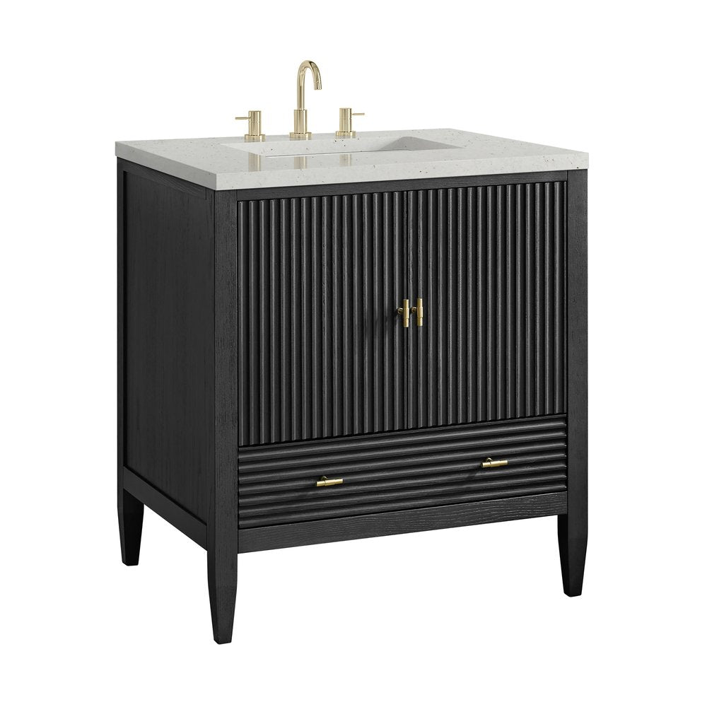 James Martin - Myrrin 30" Single Vanity, Carbon Oak w/ 3 CM Lime Delight Silestone Top - 485-V30-CBO-3LDL view 10