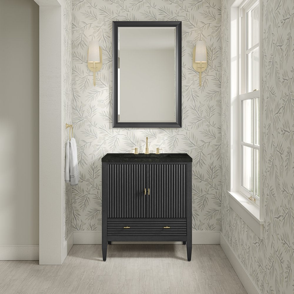 James Martin - Myrrin 30" Single Vanity, Carbon Oak w/ 3 CM Phantome Eclos Top - 485-V30-CBO-3PHT view 4