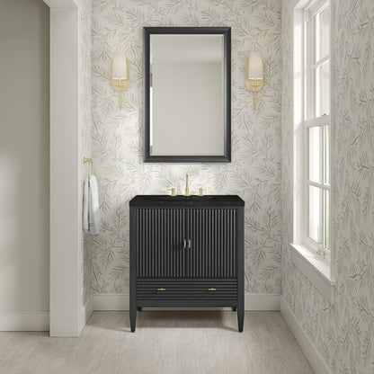James Martin - Myrrin 30" Single Vanity, Carbon Oak w/ 3 CM Phantome Eclos Top - 485-V30-CBO-3PHT view 4