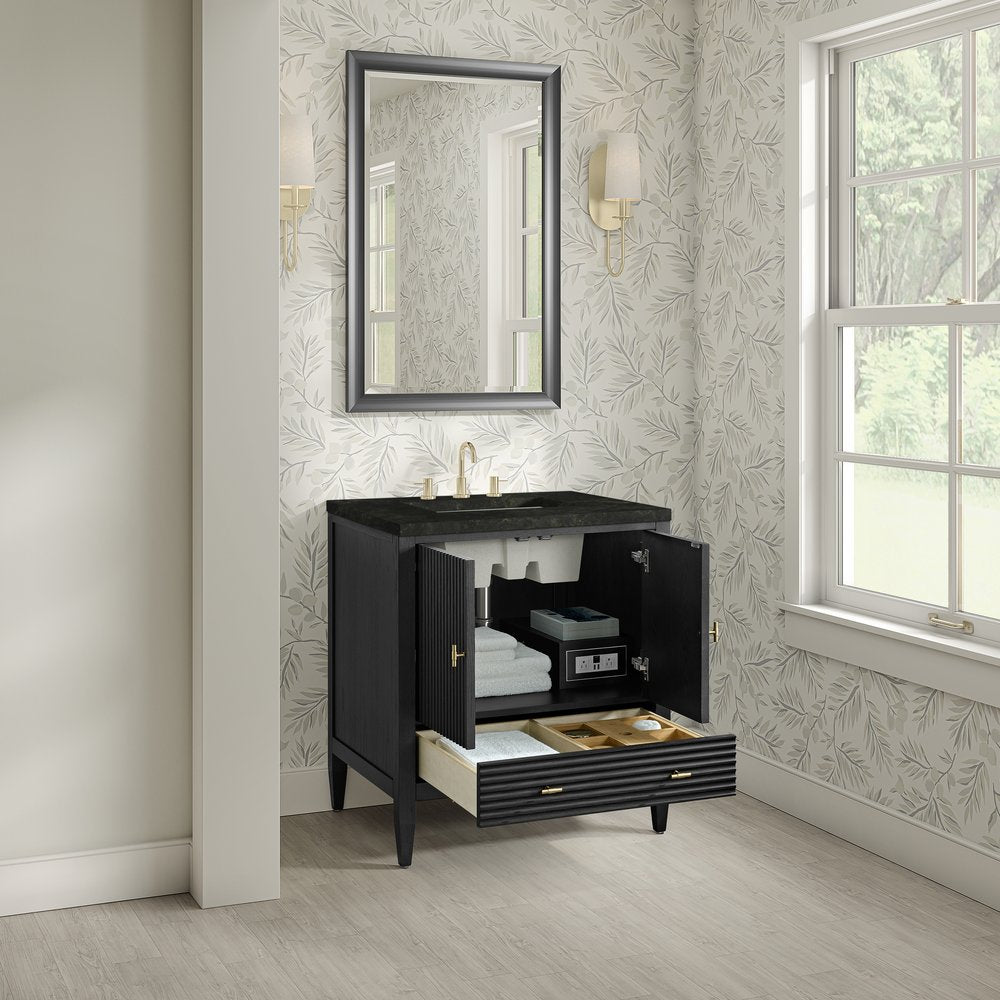 James Martin - Myrrin 30" Single Vanity, Carbon Oak w/ 3 CM Phantome Eclos Top - 485-V30-CBO-3PHT view 8
