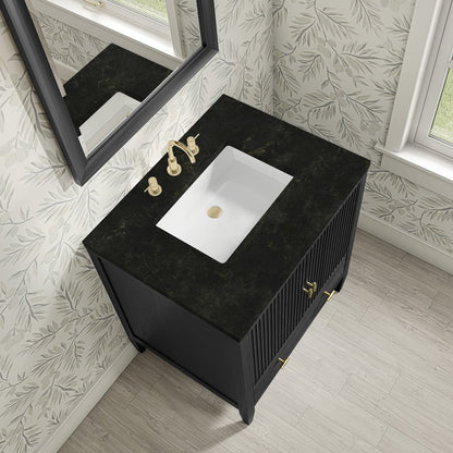 James Martin - Myrrin 30" Single Vanity, Carbon Oak w/ 3 CM Phantome Eclos Top - 485-V30-CBO-3PHT view 11