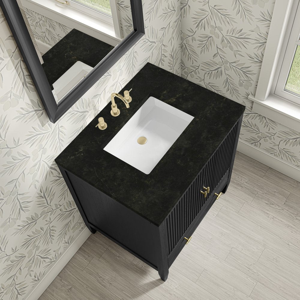 James Martin - Myrrin 30" Single Vanity, Carbon Oak w/ 3 CM Phantome Eclos Top - 485-V30-CBO-3PHT view 12